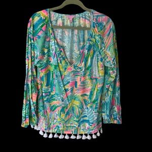Lilly Pulitzer Multicolor V-Neck Blouse